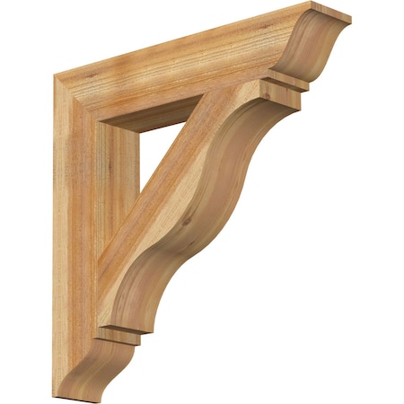 Ekena Millwork Funston Traditional Rough Sawn Bracket, Western Red Cedar, 6"W x 32"D x 32"H BKT06X32X32FST01RWR